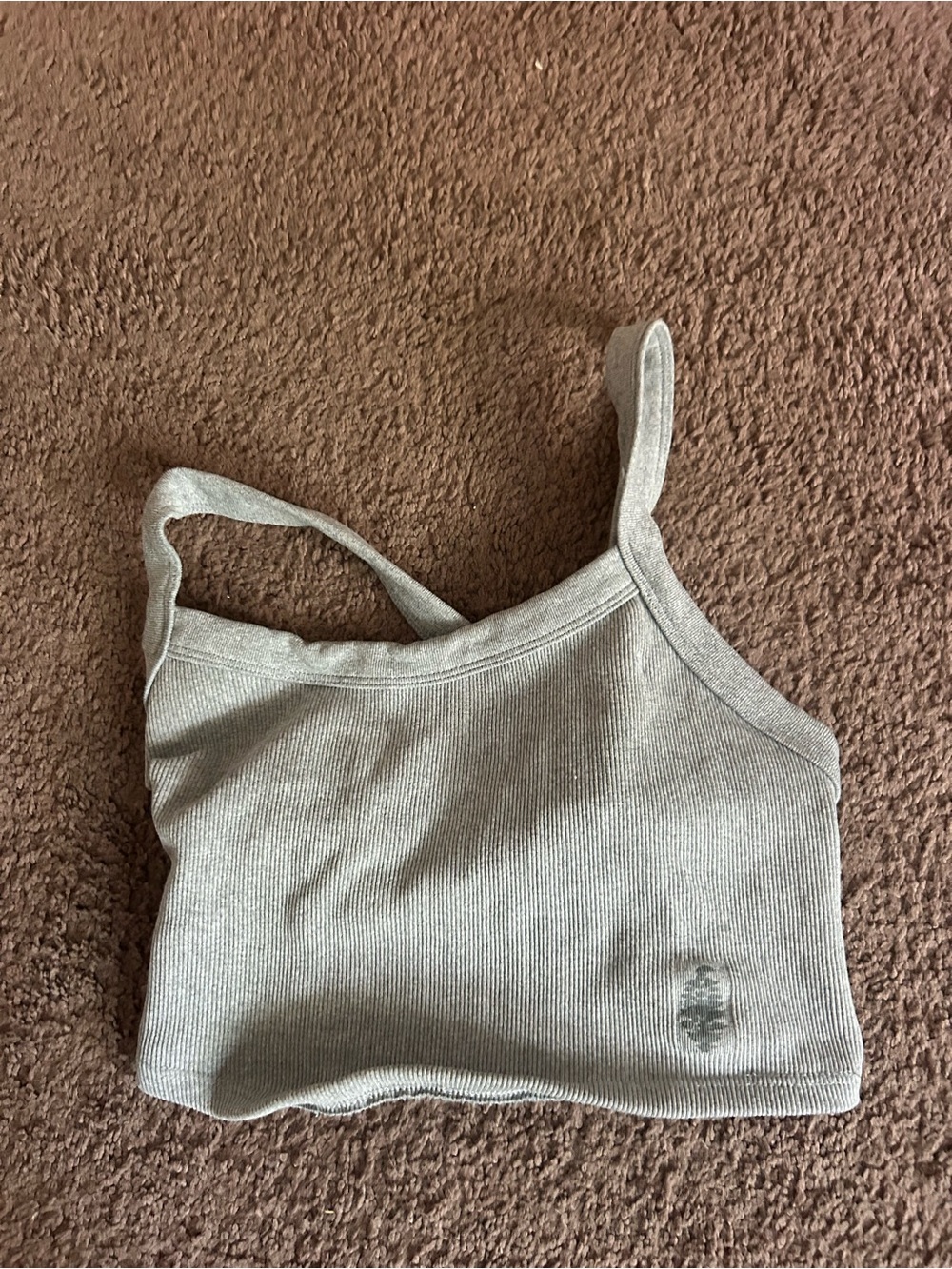 FP Movement by Free People Light Gray Ribbed crop top